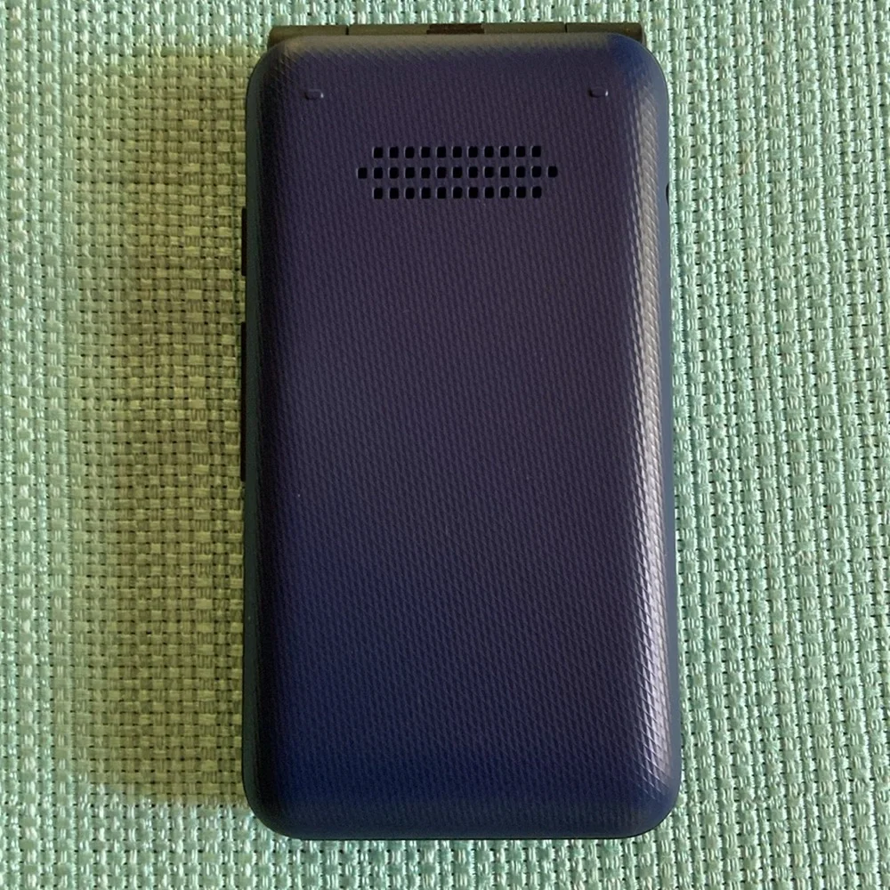 Compact Blue & Black Flip Phone